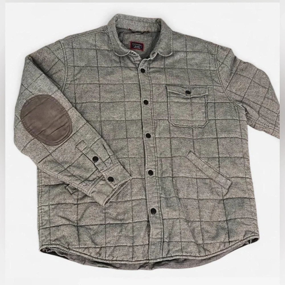 Untuckit Quilted Shirt Jacket‎ Men's Gray Shacket Size 2X